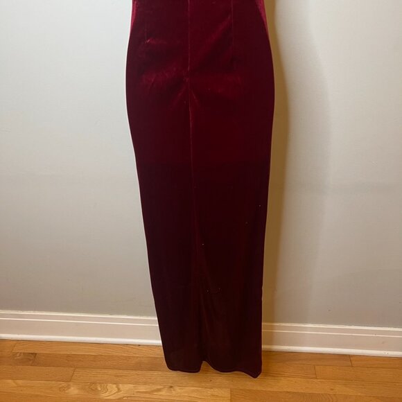 Burgundy Velvet Maxi Dress (S) - Picture 6 of 11